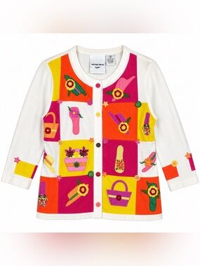 Vintage Michael Simon Garden Patchwork Cardigan Embroidery Hat Purse Shoes Art S